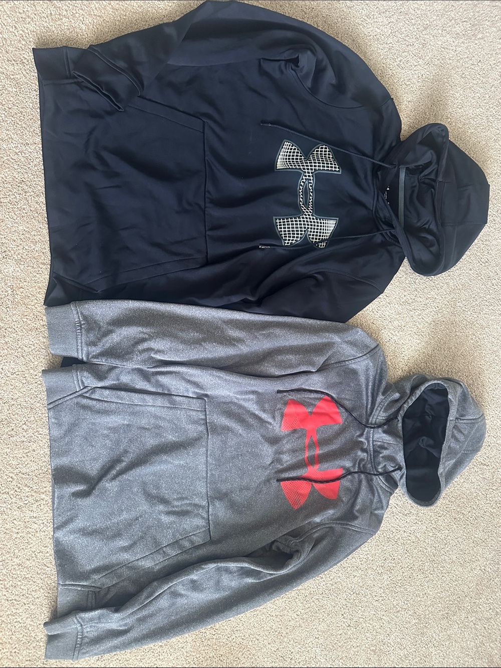 Under Armour Black & Gray Pullover Hoodies with Logo